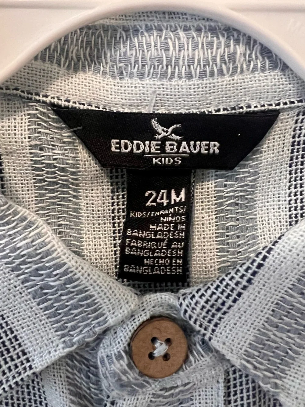 Eddie Bauer Kids Blue Striped Button-Up Shirt With Matching Shorts. Size 24M NWT